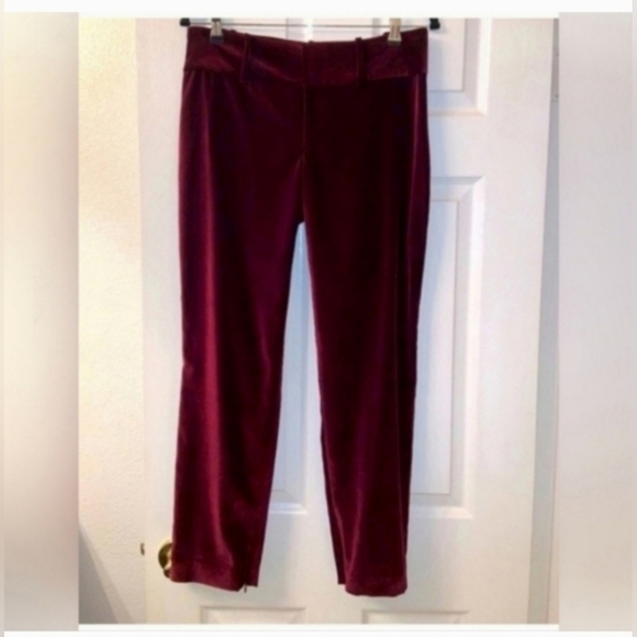Alice + Olivia Stacey Slim High-rise Velvet Ankle Trousers SIZE 6 - Picture 13 of 15